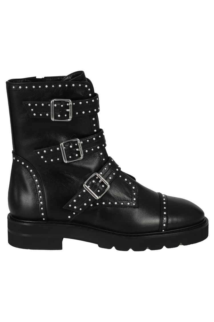 Stuart Weitzman Ankle-High Black Leather Boots