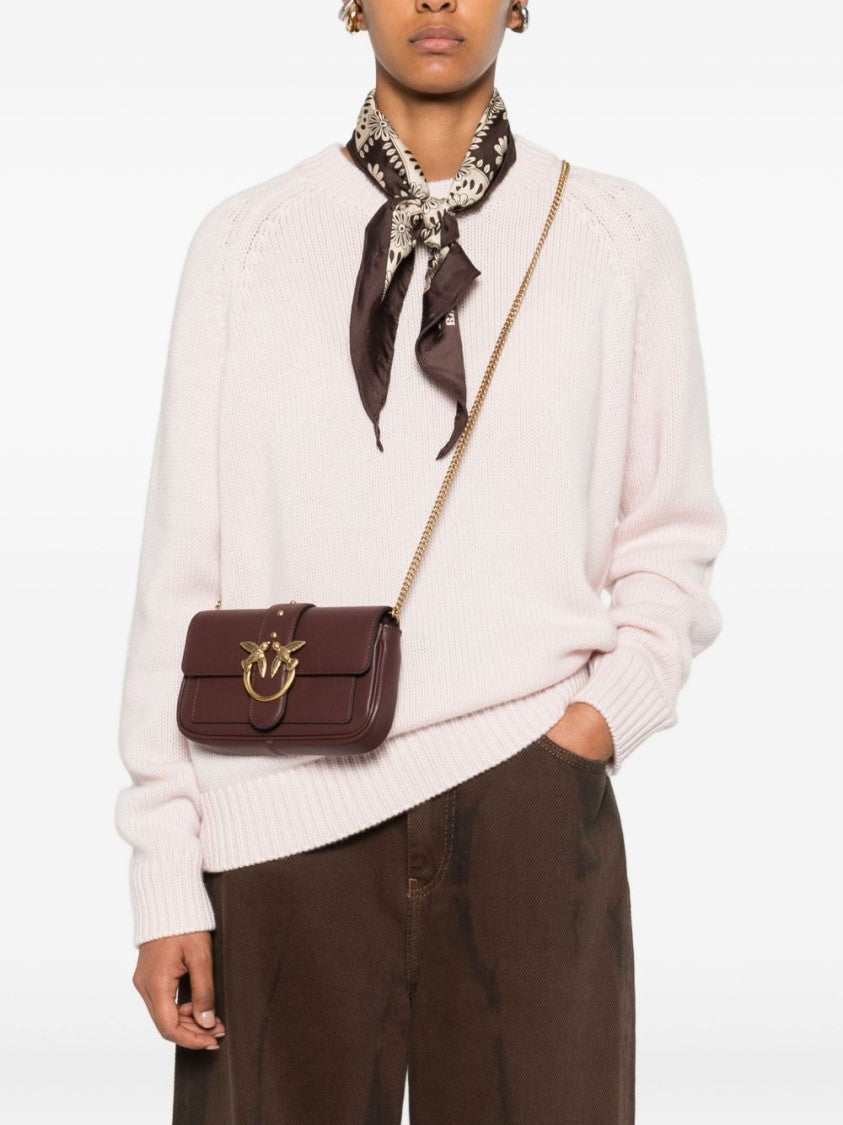 Pinko Structured Burgundy Handbag