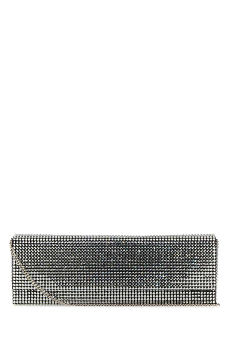 Amina Muaddi Embellished Satin Amini Paloma Clutch