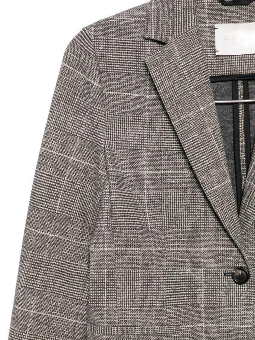 Circolo 1901 Checkered Tailored Jacket With Notched Lapels