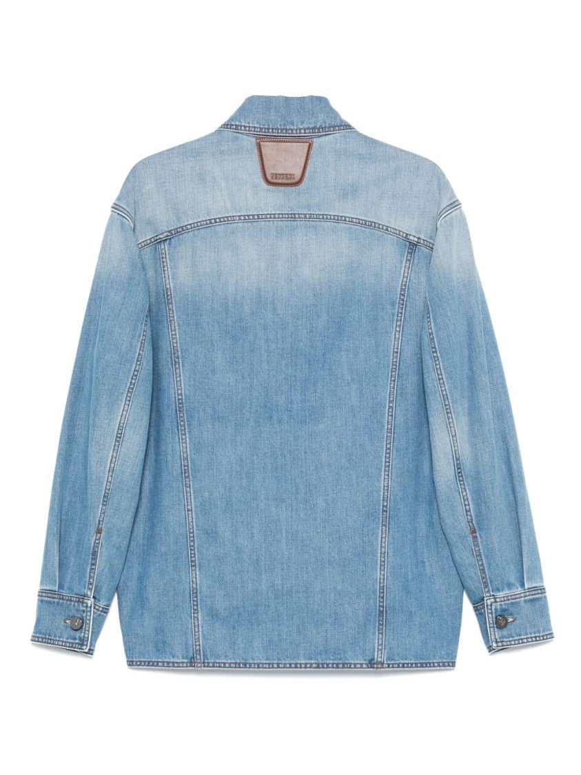 Ferrari Cerulean Blue Denim Shirt