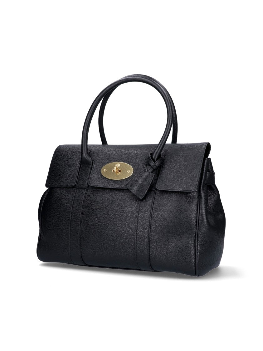 Mulberry Black Bayswater Grain Leather Tote Bag