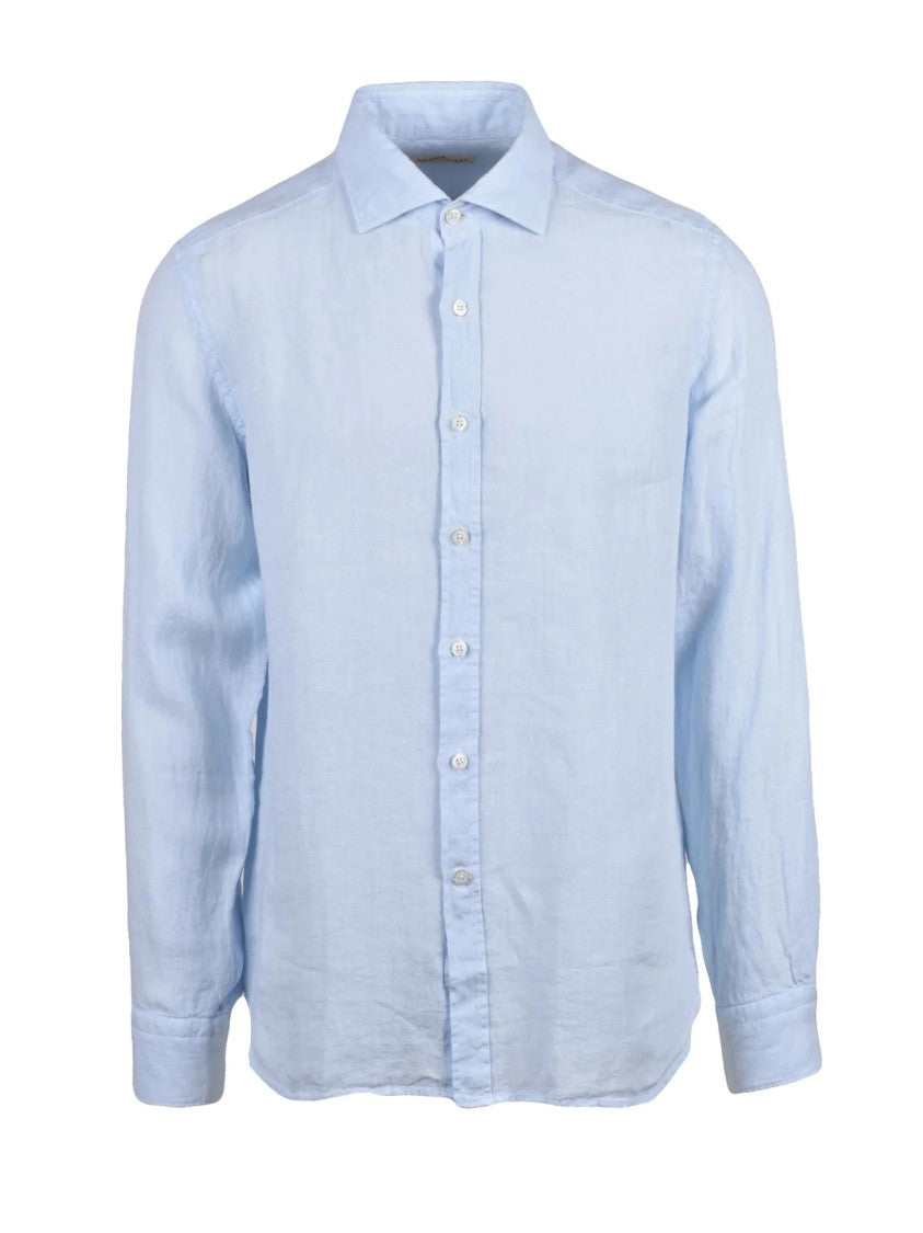 Ghirardelli Light Blue Classic Linen Shirt