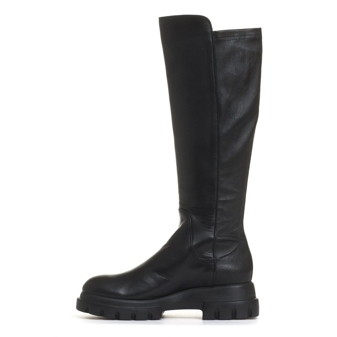 Agl Black Leather Stretch Boot