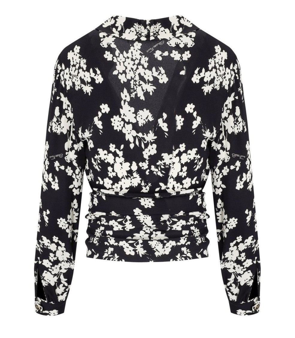 Elisabetta Franchi Black Butter Floral Shirt