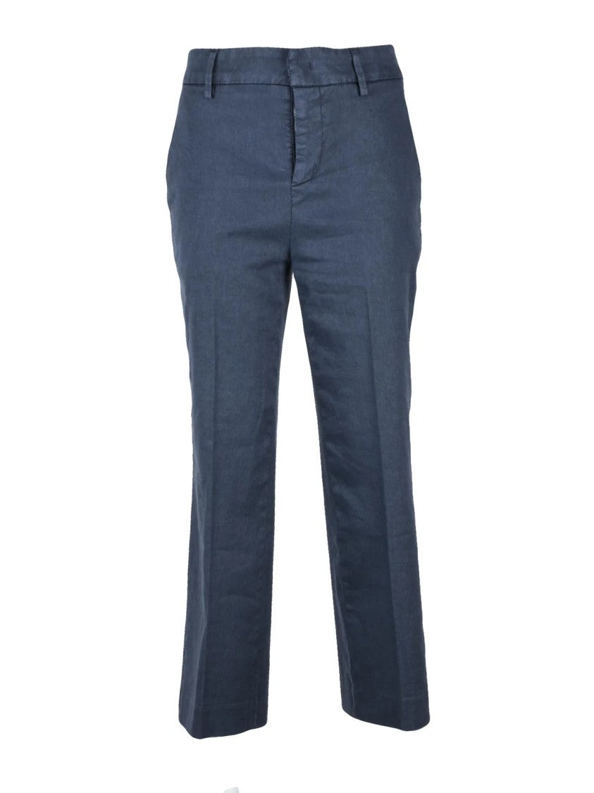 Dondup Linen Lyocell Elastane Tapered Trousers