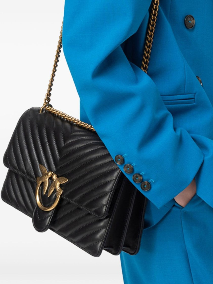 Pinko Chevron Quilted Leather Bag
