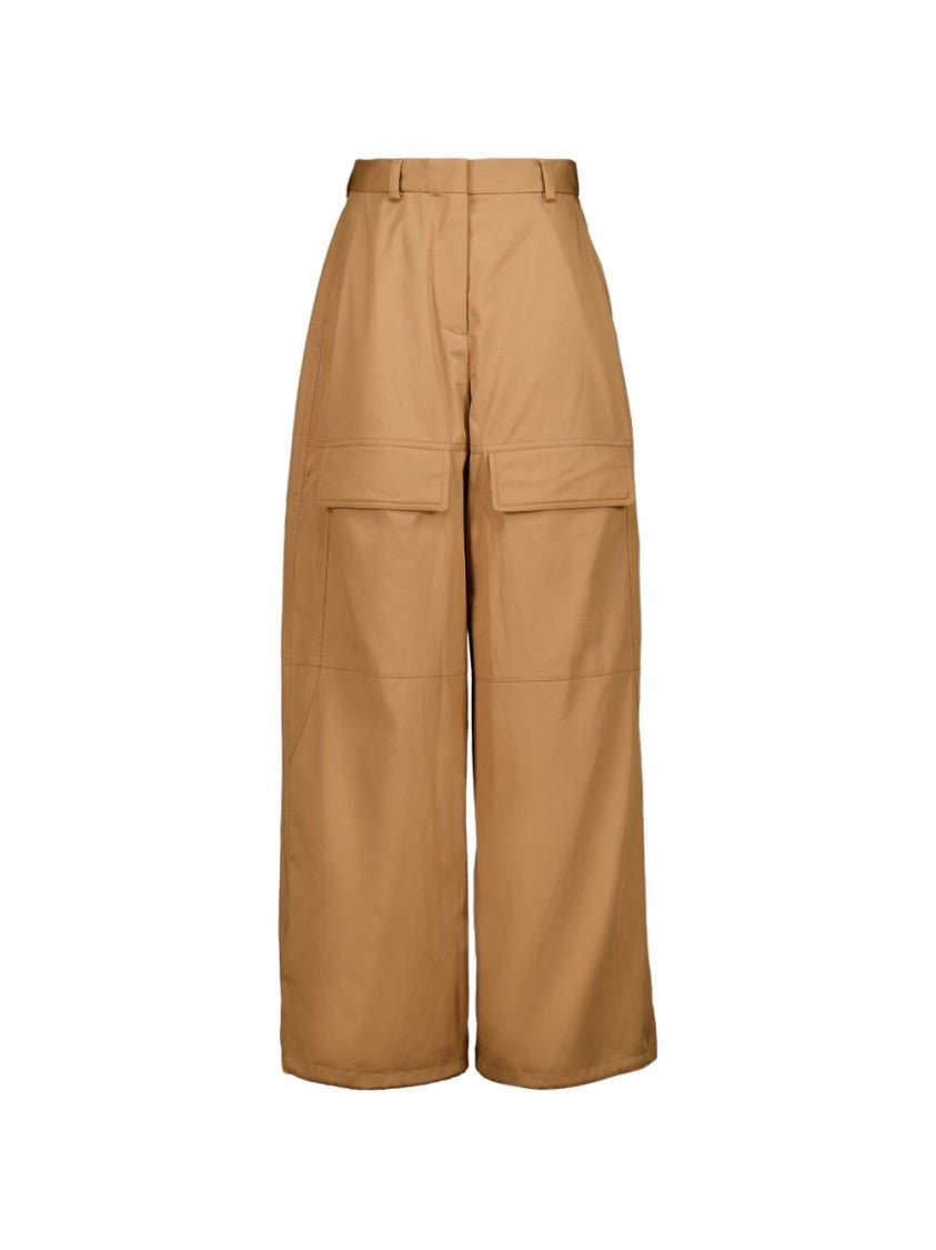 Stella Mccartney Wide-Leg Brown Trousers With High Waist