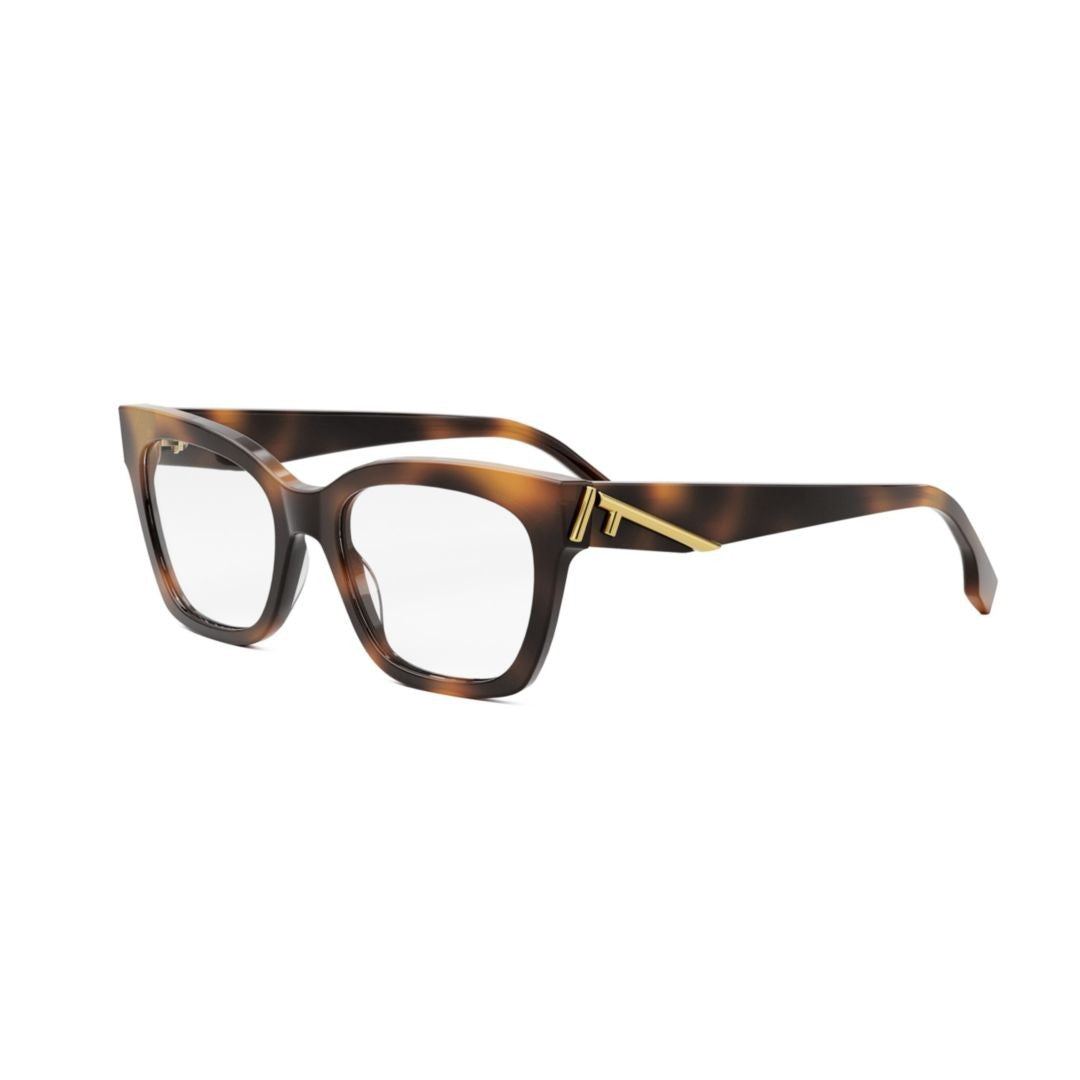 Fendi Fe50073i Oversized Square Frame Tortoiseshell Eyeglasses