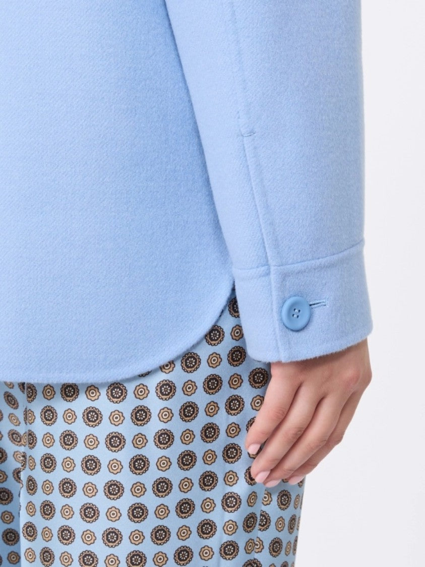 Max Mara Elegant Light Blue Jacket With Modern Cut