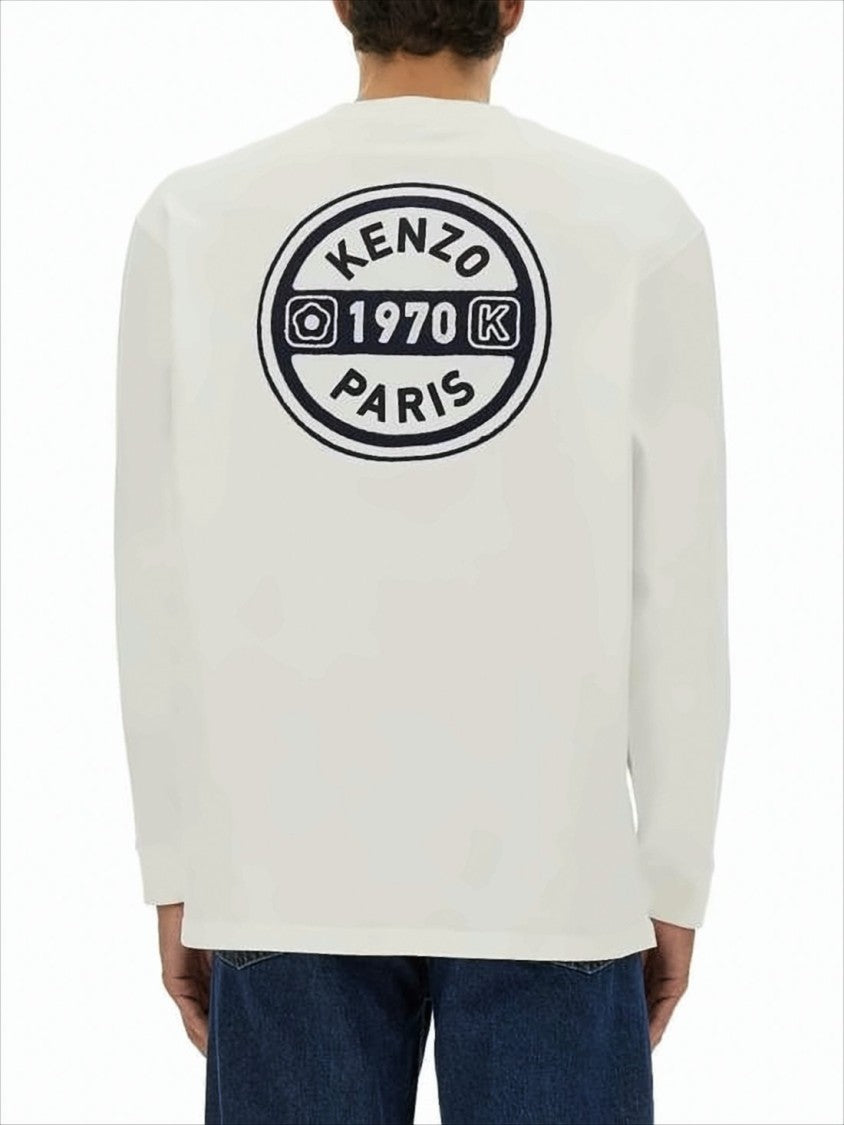Kenzo Long-Sleeve Cotton T-Shirt With Graphic Emblem