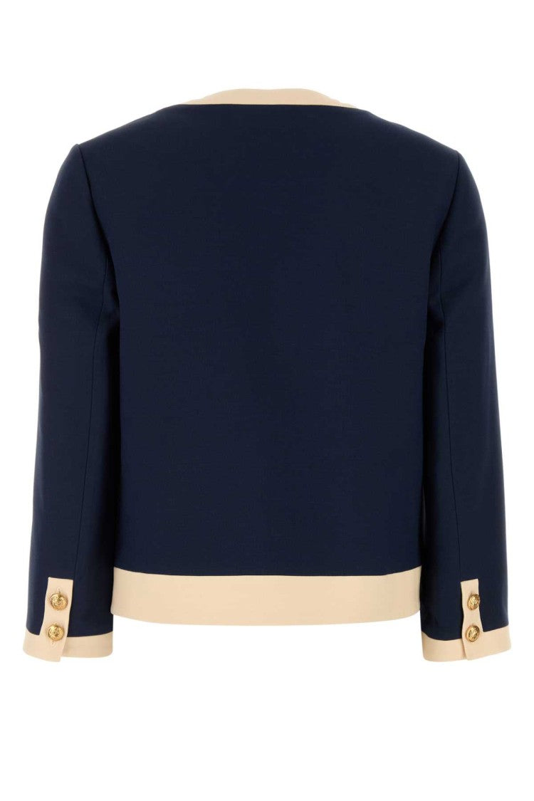 Valentino Garavani Navy Blue Wool Blend Blazer