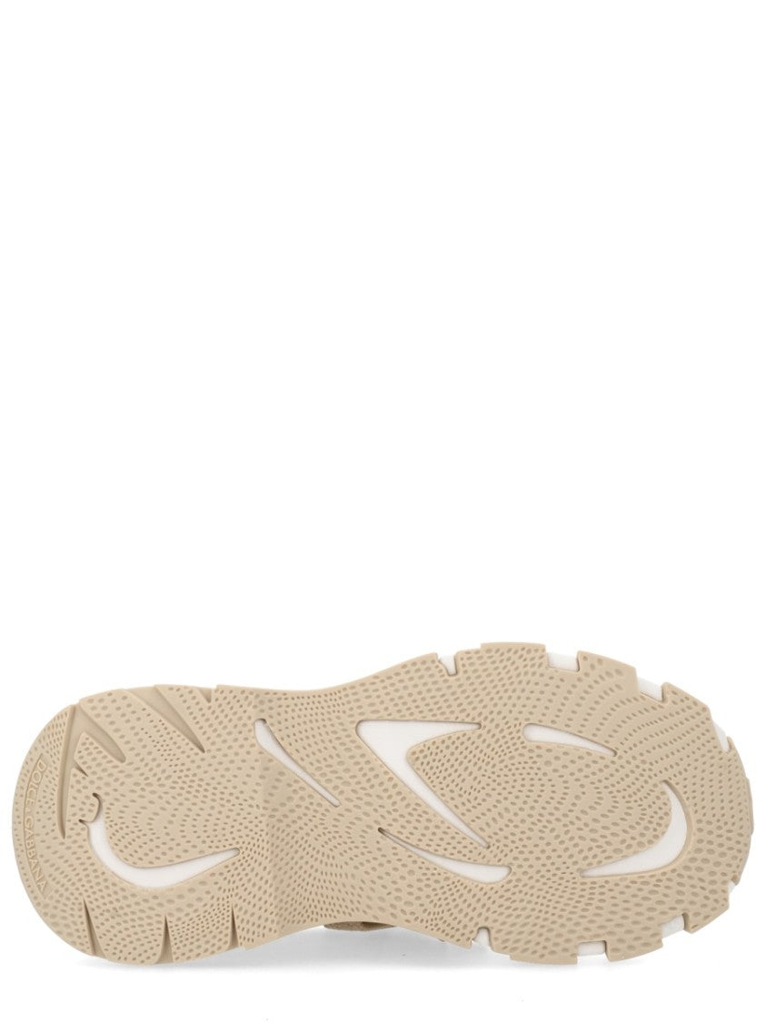 Dolce & Gabbana Neutrals Lace Overlay Chunky Sneakers