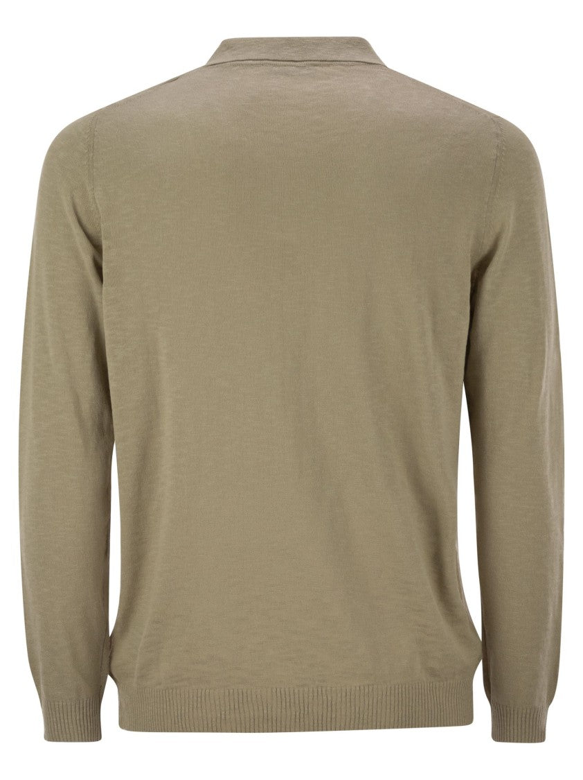 Pt Torino Buttonless Collar Cotton Polo Shirt