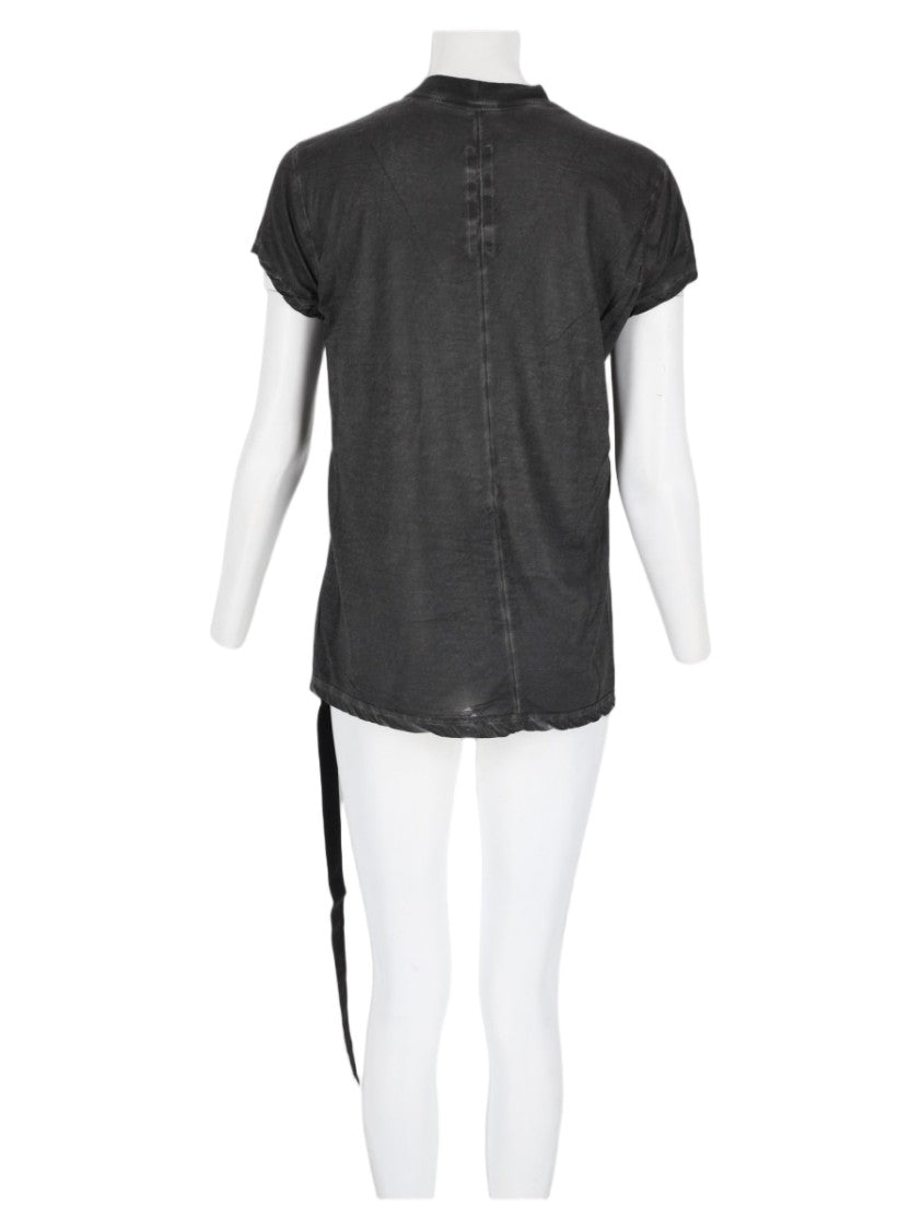 Drkshdw By Rick Owens Black Asymmetrical Cotton T-Shirt
