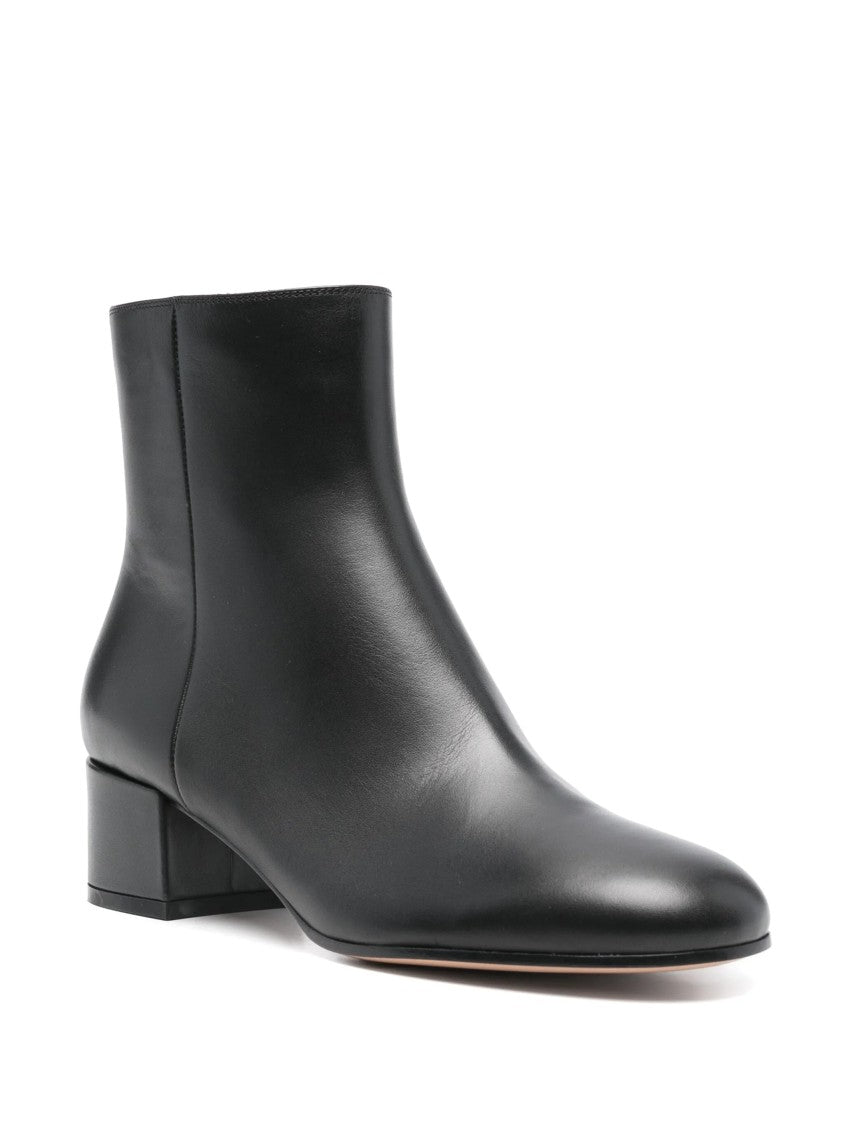 Gianvito Rossi Smooth Calf Leather Ankle Boots With Polished Finish