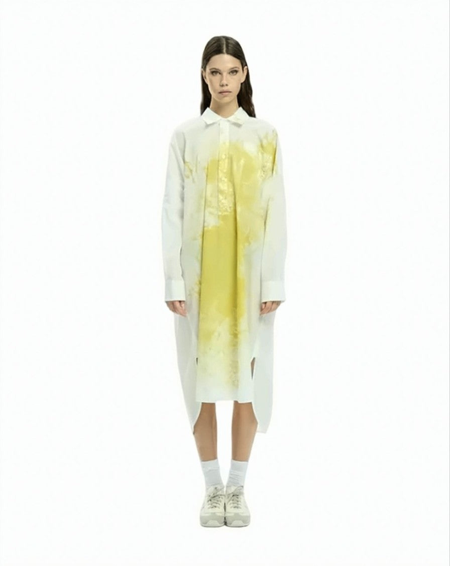Mlo Artistic Front Print Side Slits Long Shirt