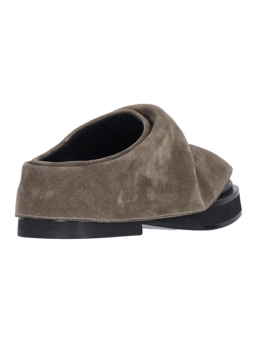 The Attico "Mini Robin" Mules – Taupe Suede