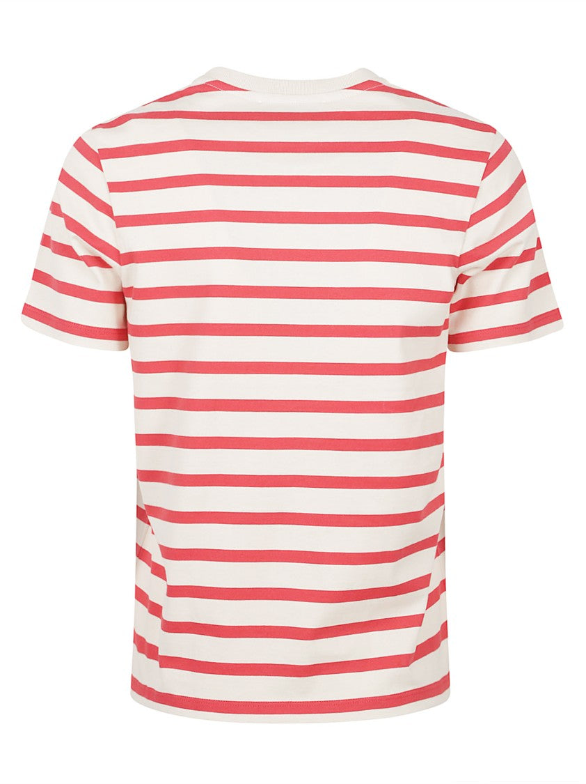 Tory Burch Multicolor Cotton Striped 3D Logo T-Shirt