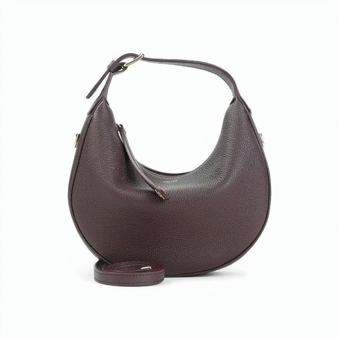 Celine Crescent-Shaped Burgundy Calf Leather Crossbody Bag