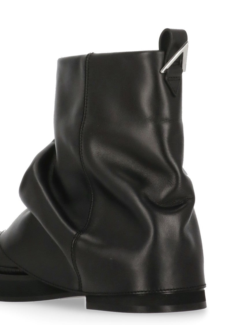 The Attico Black Leather Boots