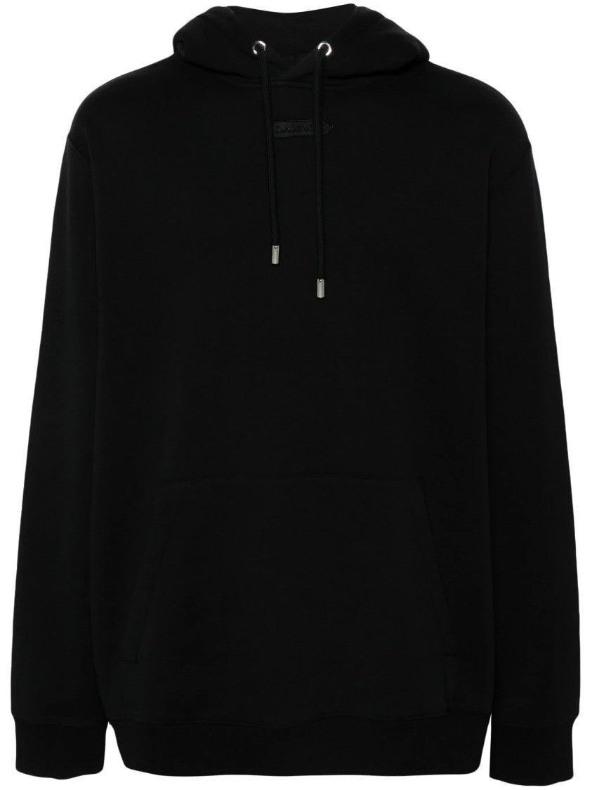 Lanvin Black Patch Relaxed Fit Cotton Hoodie