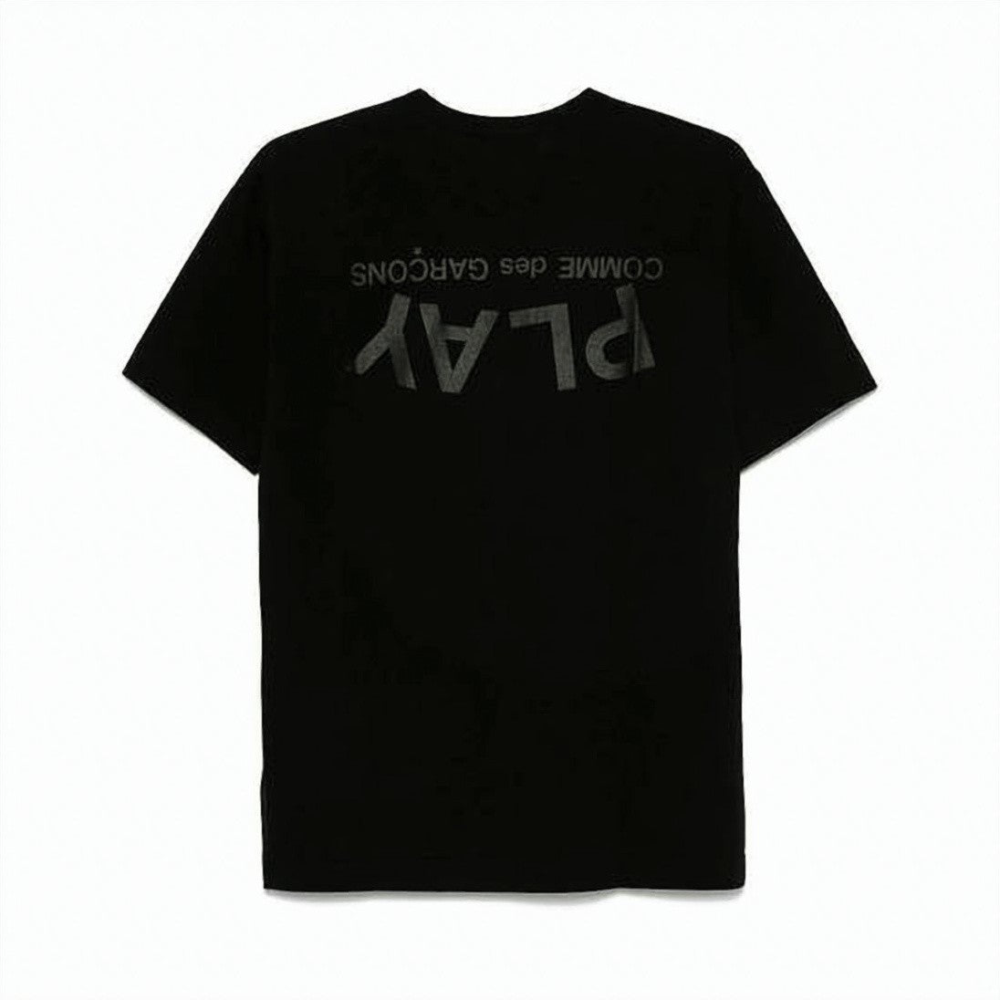 Comme Des Garçons Short-Sleeve Cotton T-Shirt With Glossy Text Print
