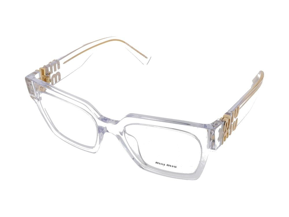 Miu Miu Oversized Gold Accent Square Eyeglasses