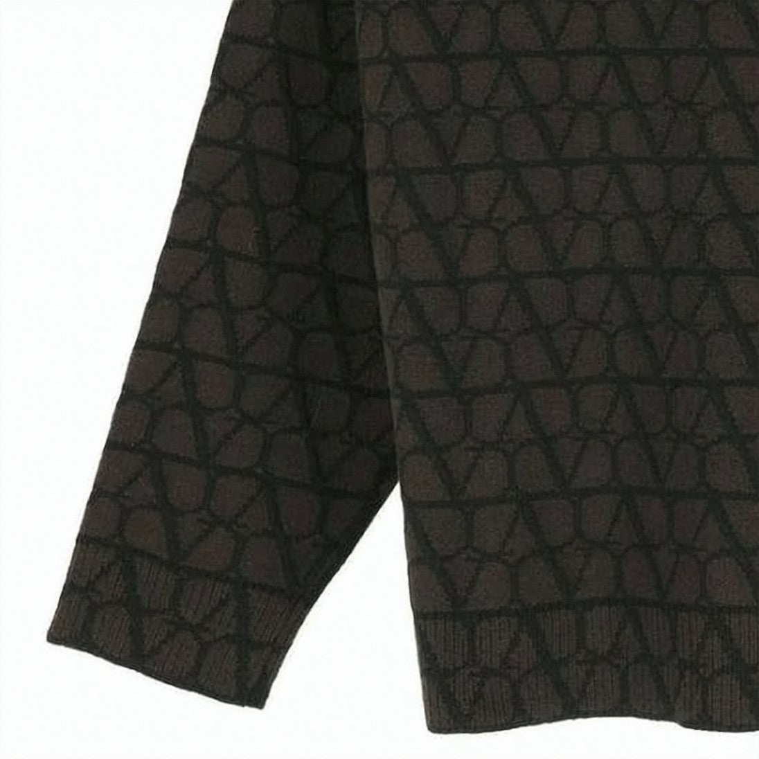 Valentino Garavani Geometric Pattern Wool Sweater With Relaxed Fit
