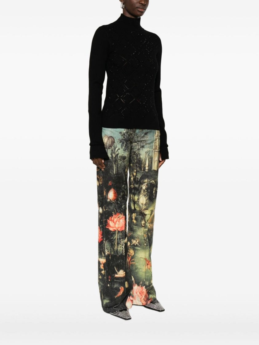 Blugirl Diamond-Pattern Open-Knit Sweater By Blugirl