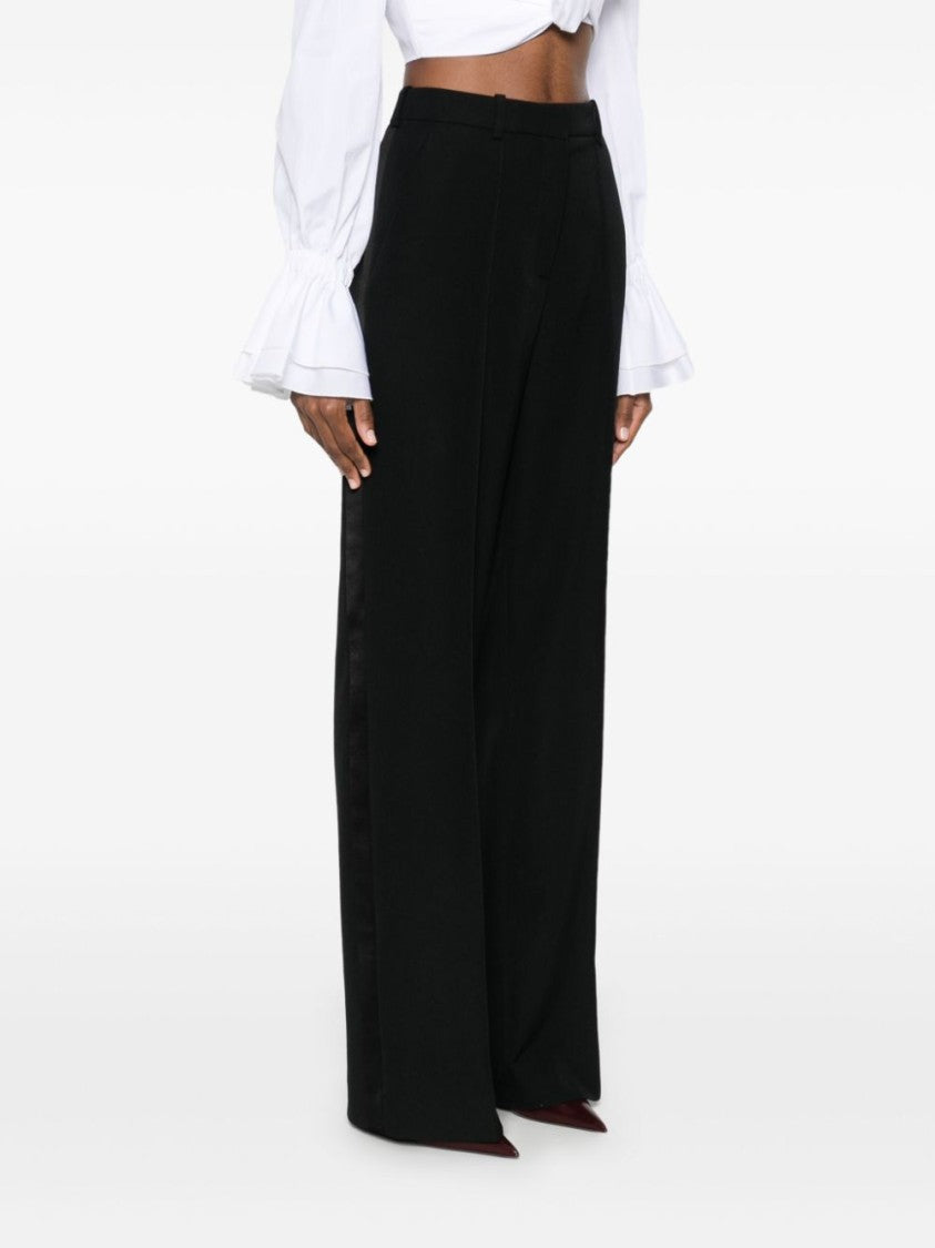 Balmain Black Seamed Slit Pocket Tailored Trousers