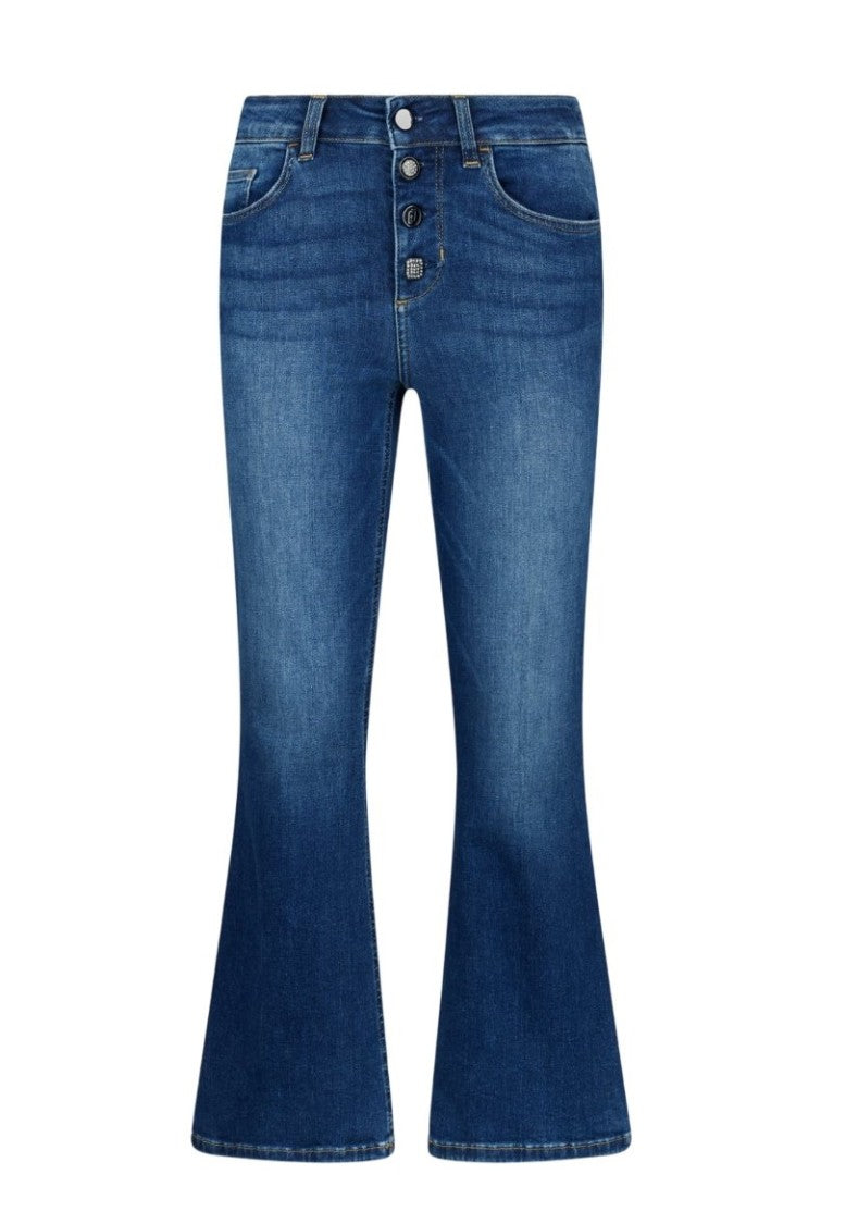 Liu Jo Stonewash High-Waisted Flared Jeans
