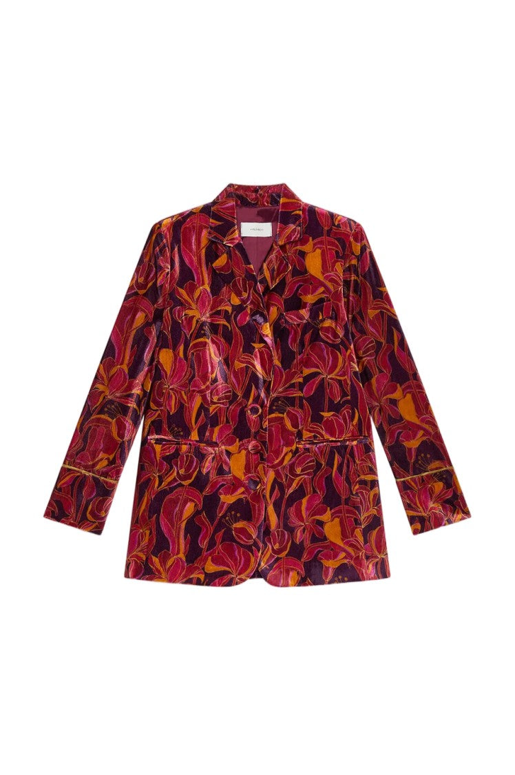 Maliparmi Lily's Ballet Printed Velvet Covered Buttons Blazer
