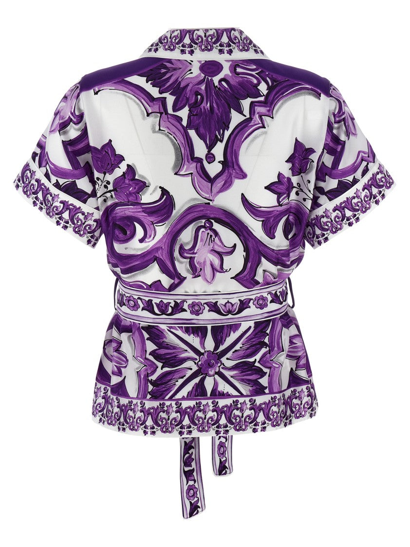 Dolce & Gabbana Maiolica' Print Pajama Shirt