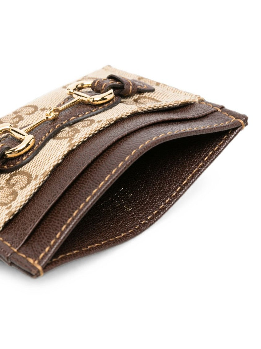 Gucci Monogram Canvas Leather-Trimmed Wallet