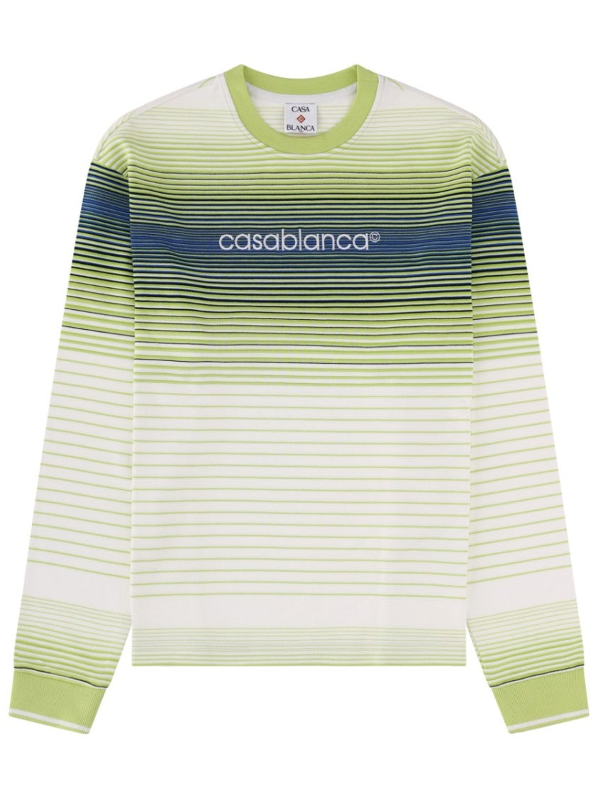 Casablanca Pima Cotton Gradient Stripe T-Shirt