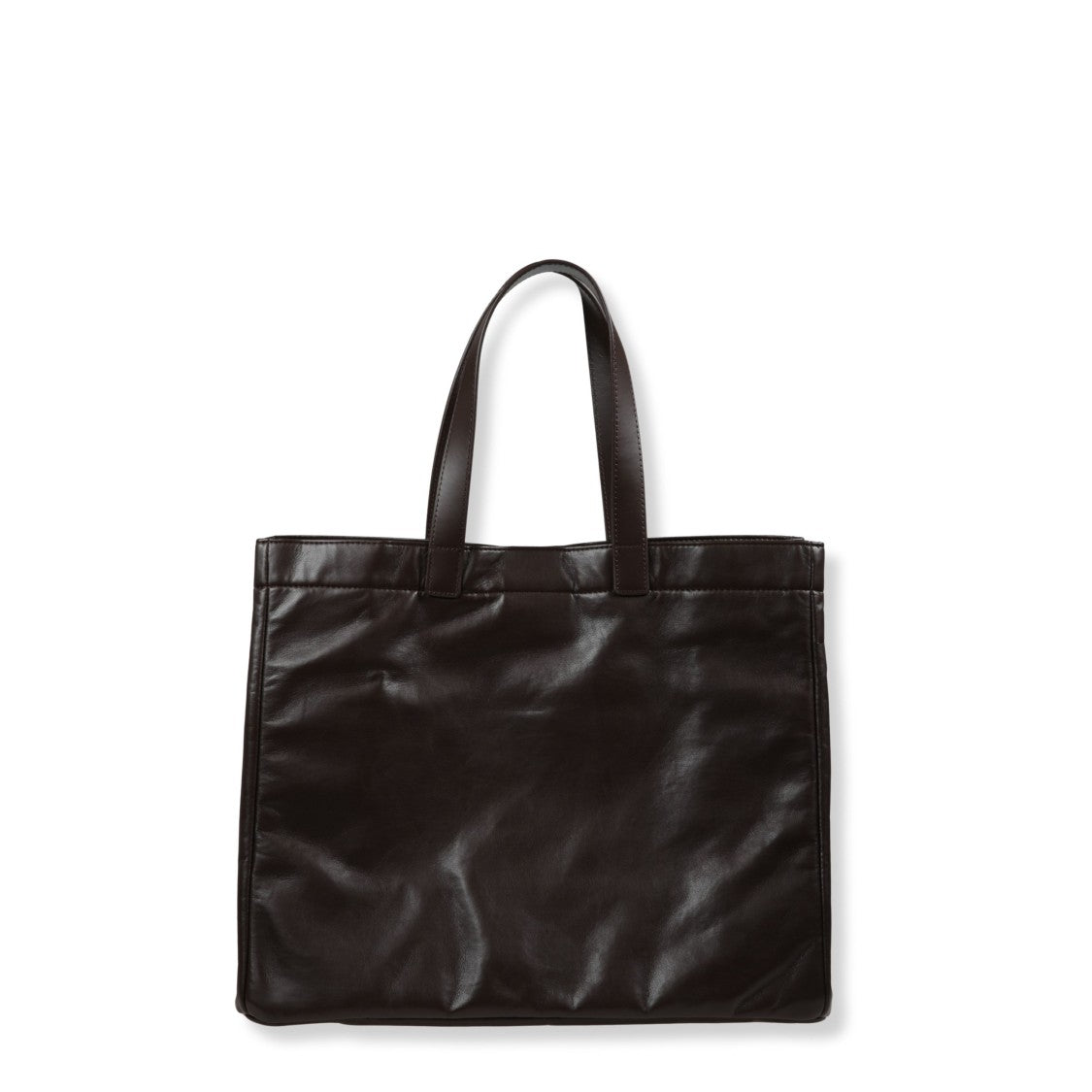 Anine Bing Spacious Dark Brown Recycled Leather Tote Bag