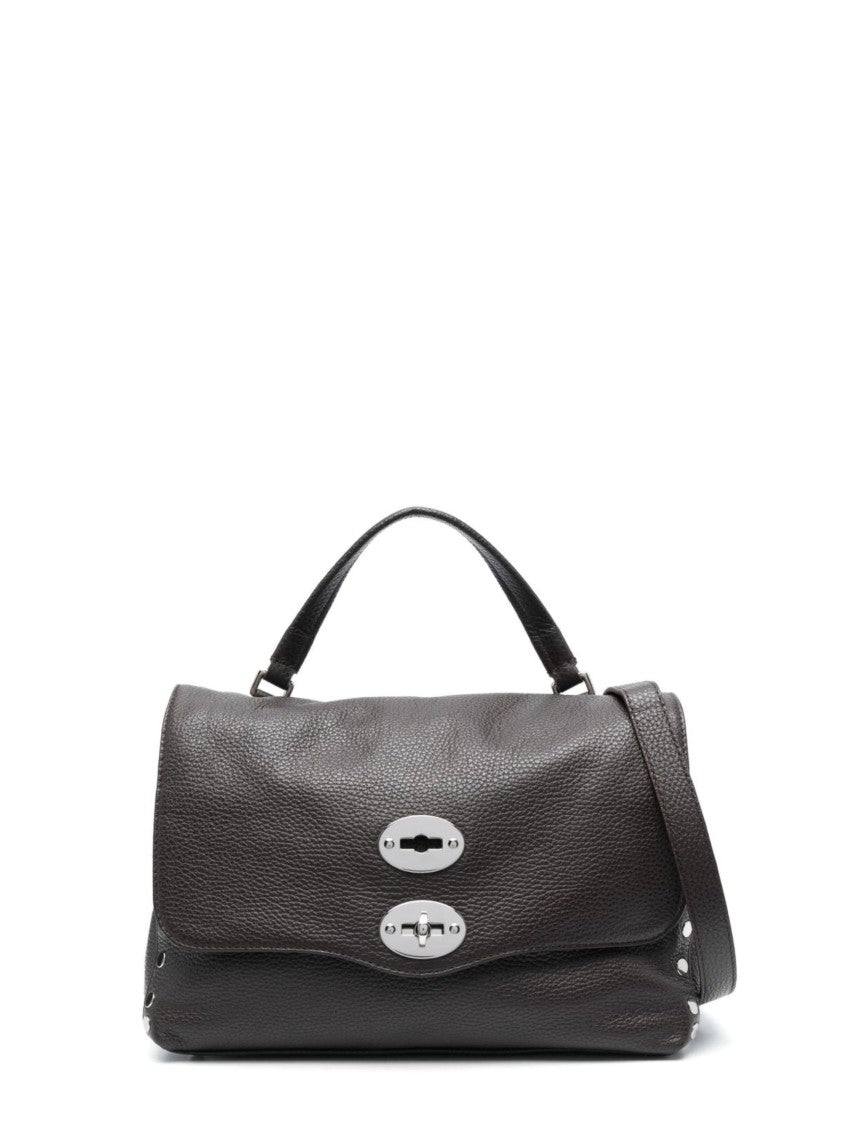 Zanellato Structured Handbag In Deep Brown Pebbled Leather