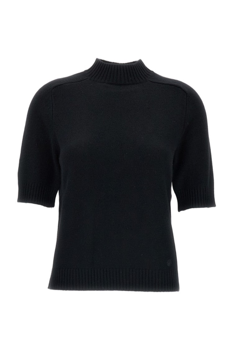 Loulou De Saison Black Cashmere Saddle-Sleeve Crewneck Top