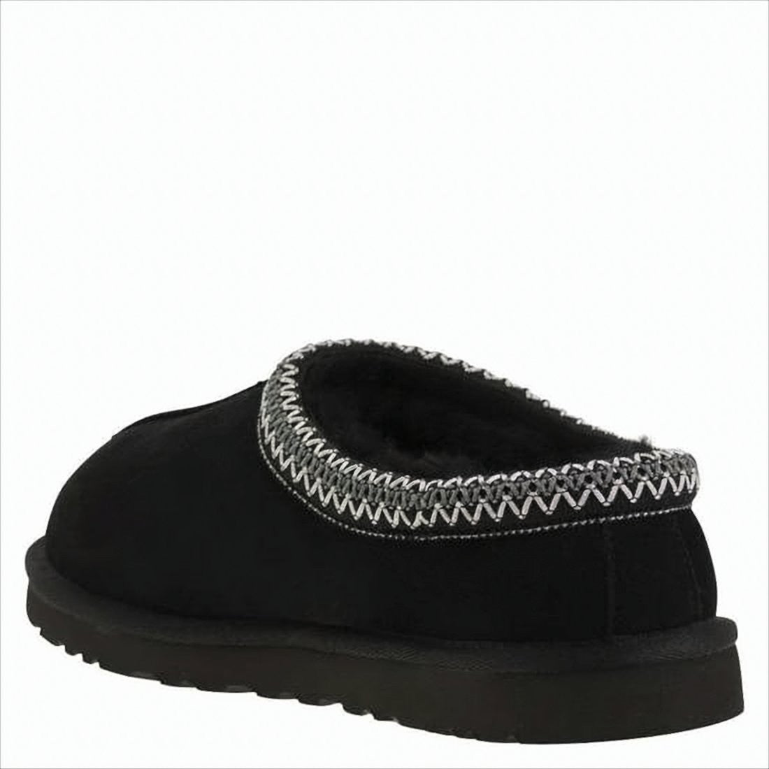Ugg Black Suede Slip-On Sneakers With Zigzag Stitch Detail