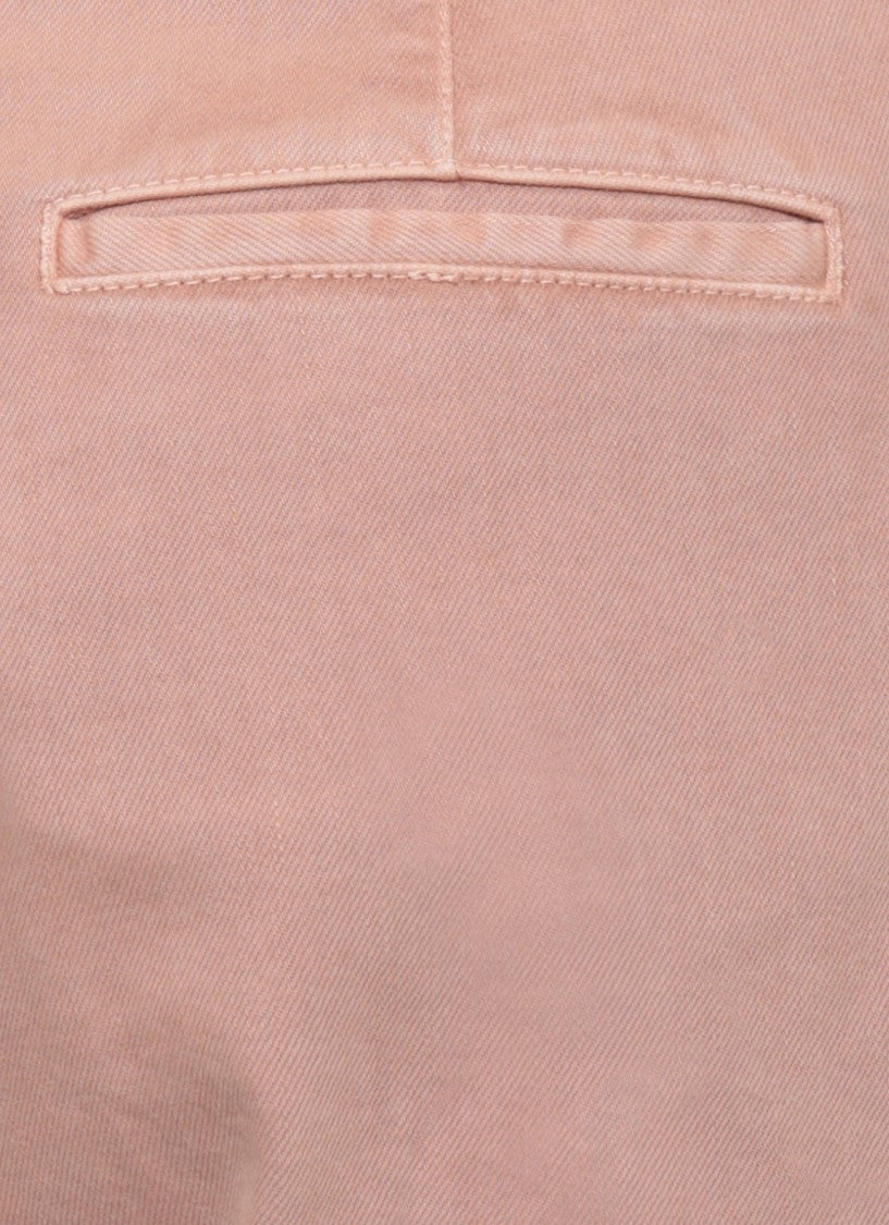Peserico Relaxed Fit Antique Pink Trousers With Cuffed Hems