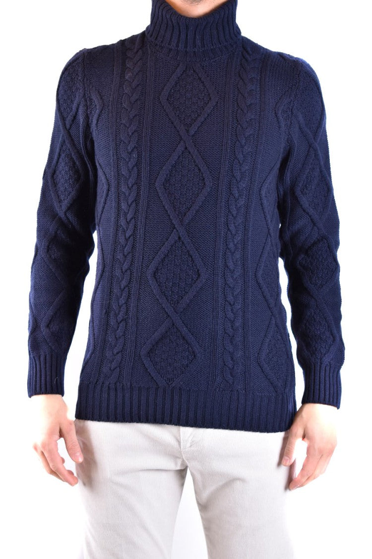 Tagliatore Textured Cable Knit Sweater With High Turtleneck