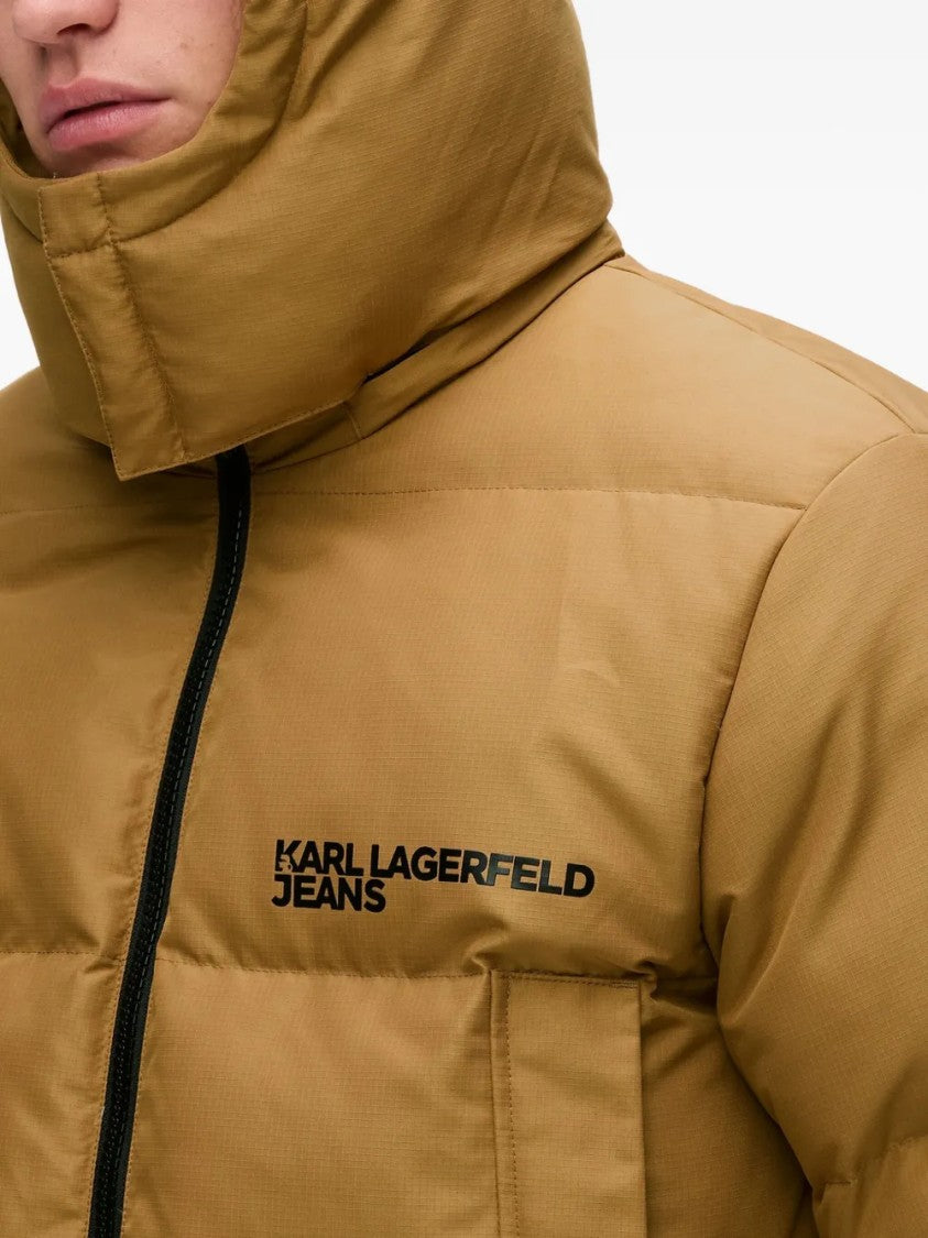 Karl Lagerfeld Minimalistic Black Giubbino Jacket With Zipper Closure