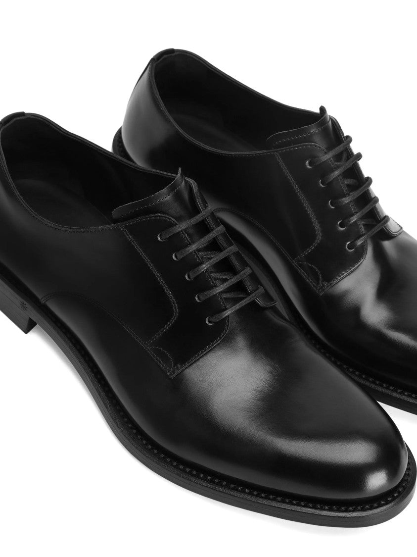 Dolce & Gabbana Sleek Black Polished Leather Derby Shoes