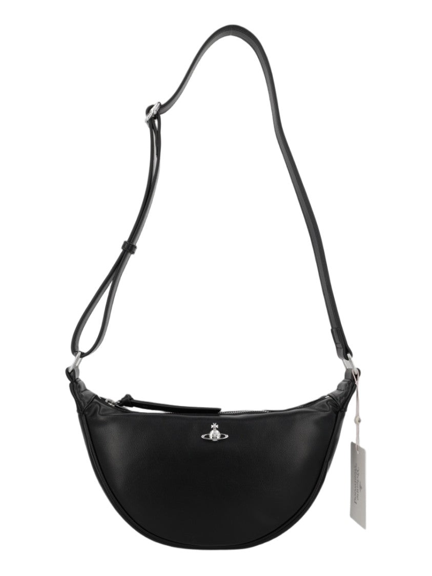 Vivienne Westwood Black Crescent-Shaped Polyester Crossbody Bag