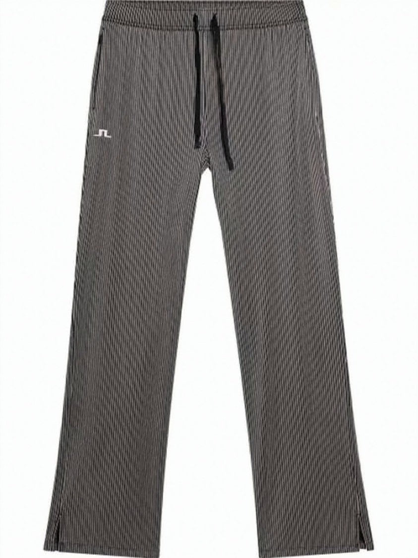 J Lindeberg Pinstriped Straight Pants With Adjustable Waistband