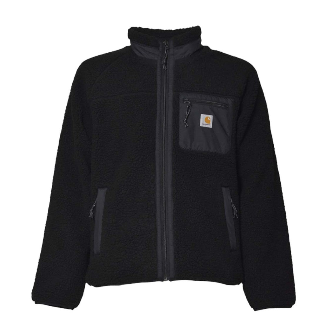 Carhartt Wip Textured Fleece Jacket With High Collar And Zippered Pockets