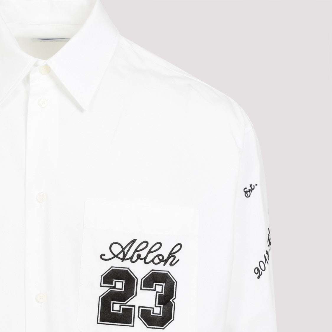 Off-White 23 Logo Heavycot White Black Cotton Overshirt
