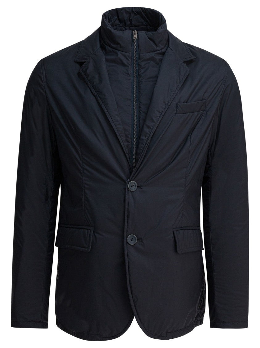 Herno Tailored Black Blazer With Wool-Cashmere Blend