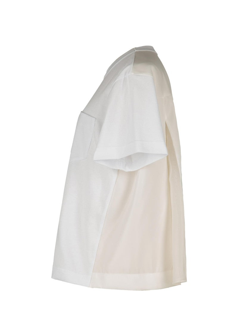 Sacai Nylon Twill Cotton Jersey T-Shirt